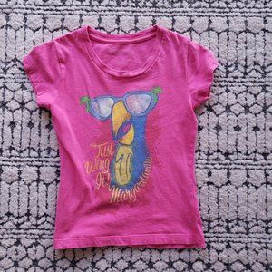 Margaritaville Pink Parrot T-Shirt - Size Small Girl- 4T